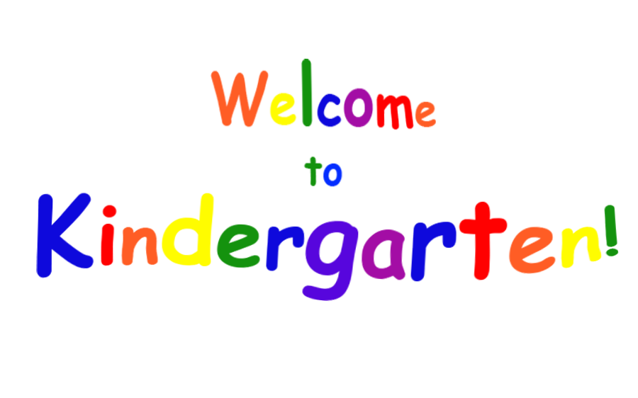 colorful text: welcome to kindergarten