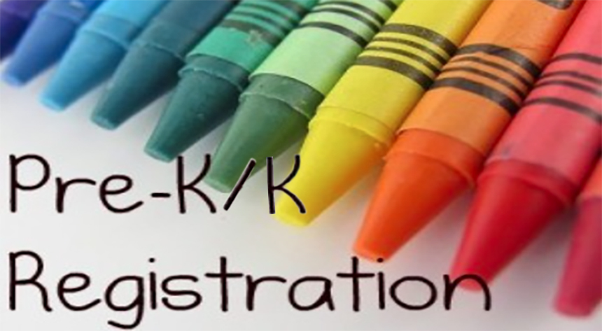 crayons and text prek & K registration