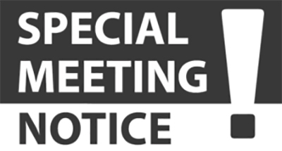 special meeting notice sign