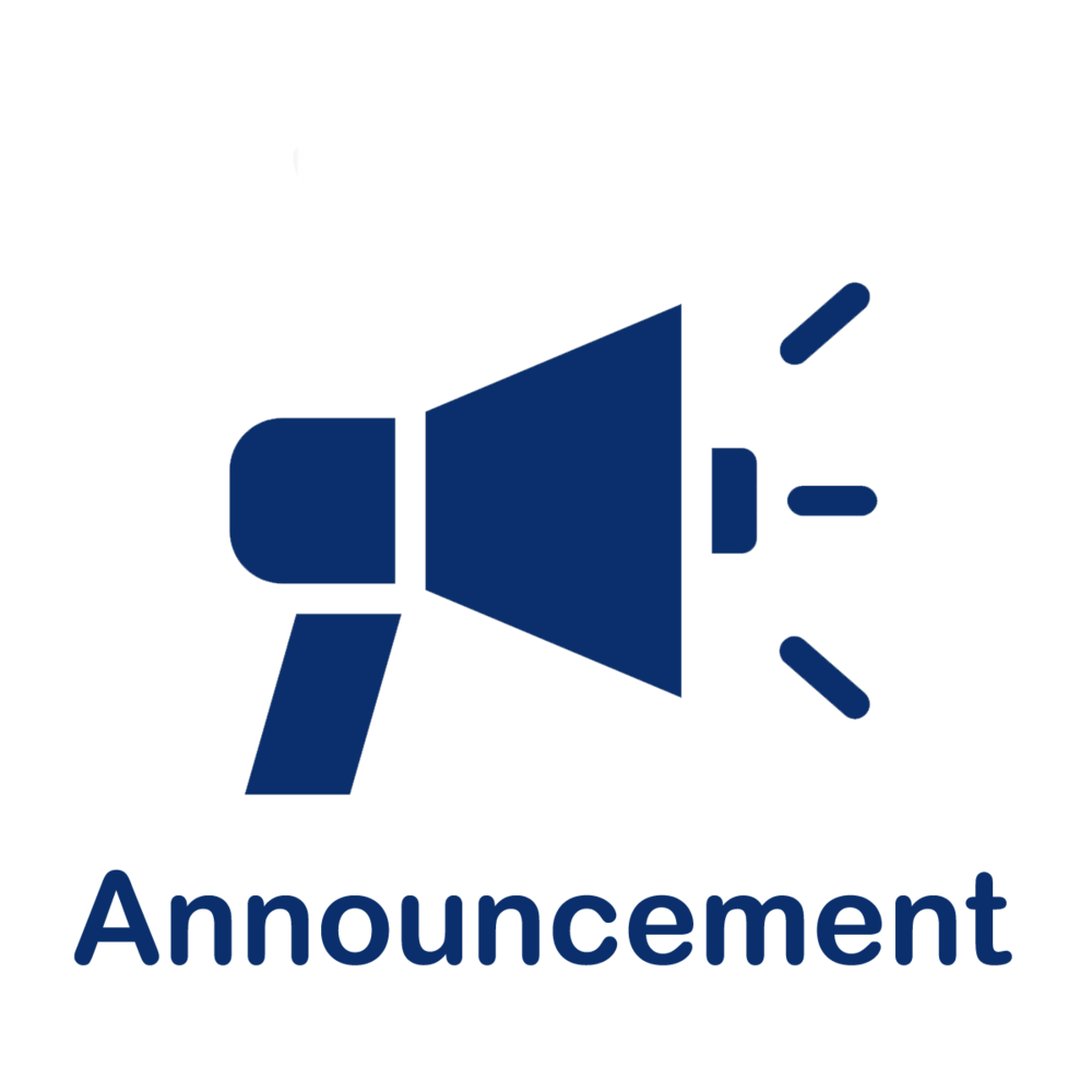 bullhorn graphic w/ text announcement