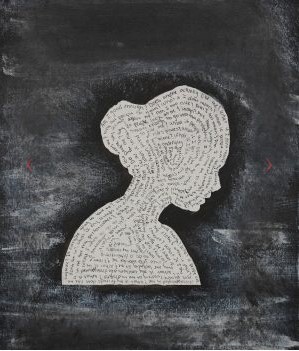 Silhouette of woman with words written inside