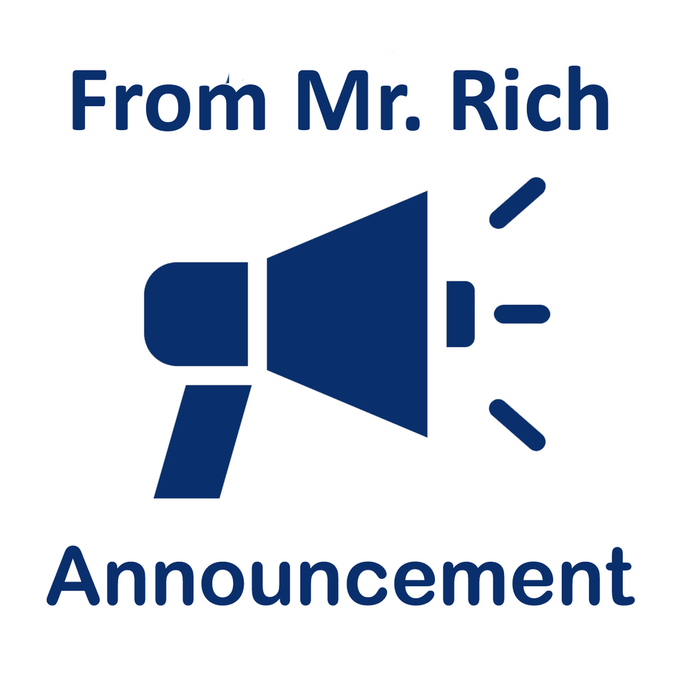 School resumes Jan. 4 - a message from Mr. Rich