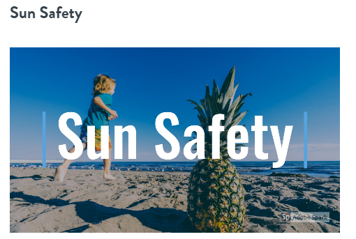 Sun Safety reminder from Mrs. Crim