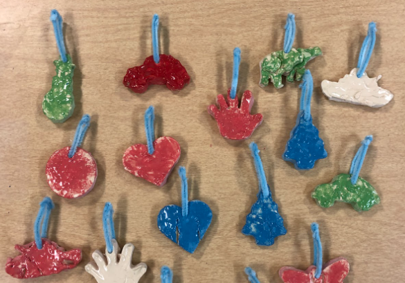 Collection of small clay holiday ornaments