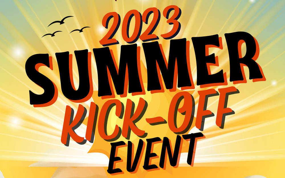 graphic, setting sun, 2023 summer kick-off event