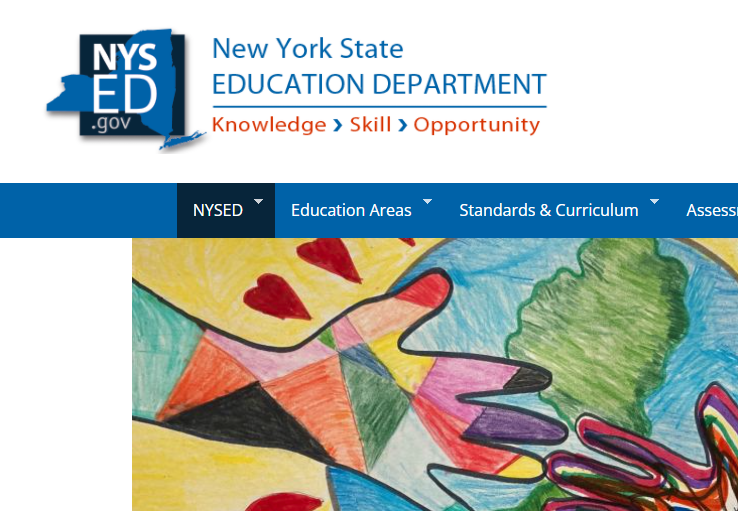 Website banner from NYSED