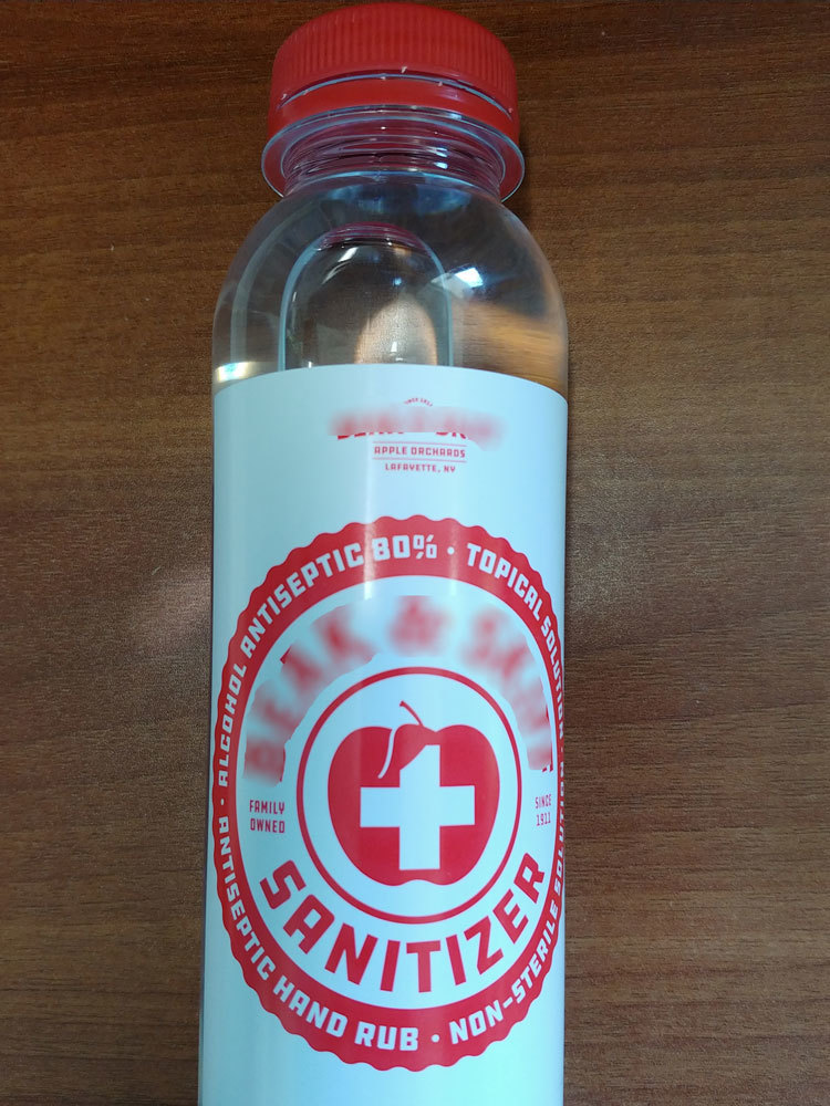 bottle of sanitizer