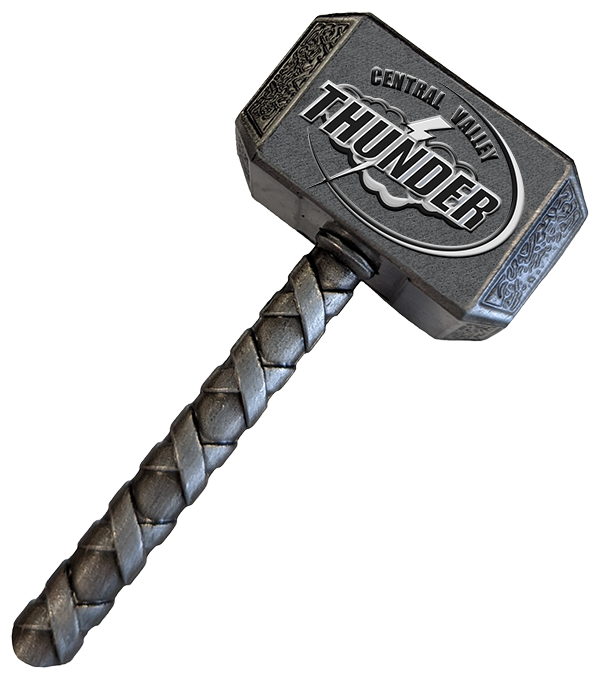Thor hammer with Central Valley logo