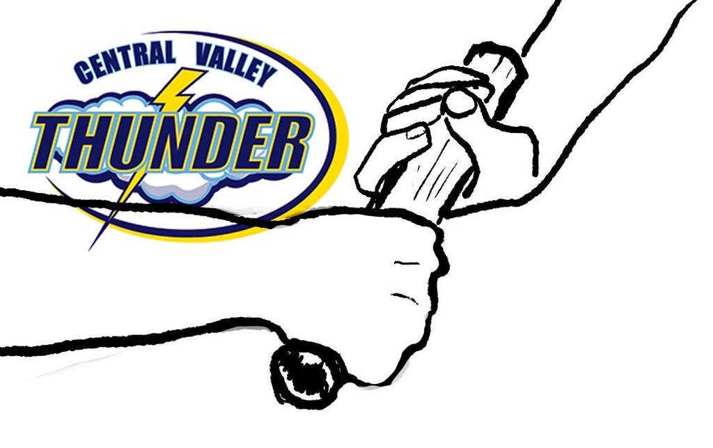 Central Valley logo & line drawing two hands, passing baton