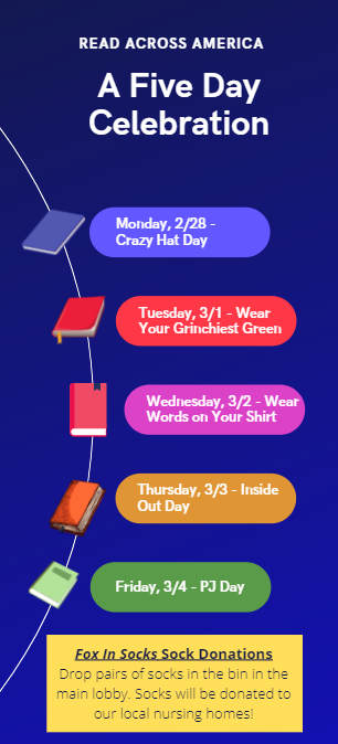 Infographic - read across America, a five day celebration
