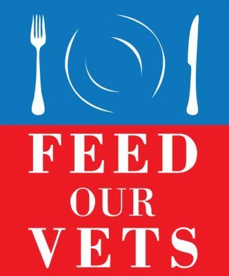 Feed our vets logo, plate, fork, knofe