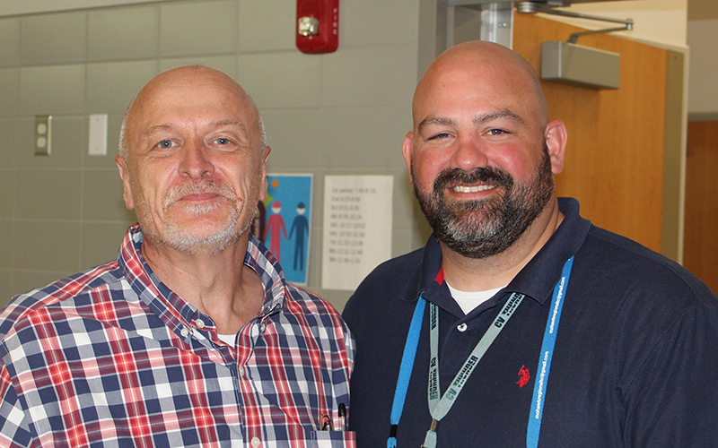 closeup John Ptasznik and Principal Keeler